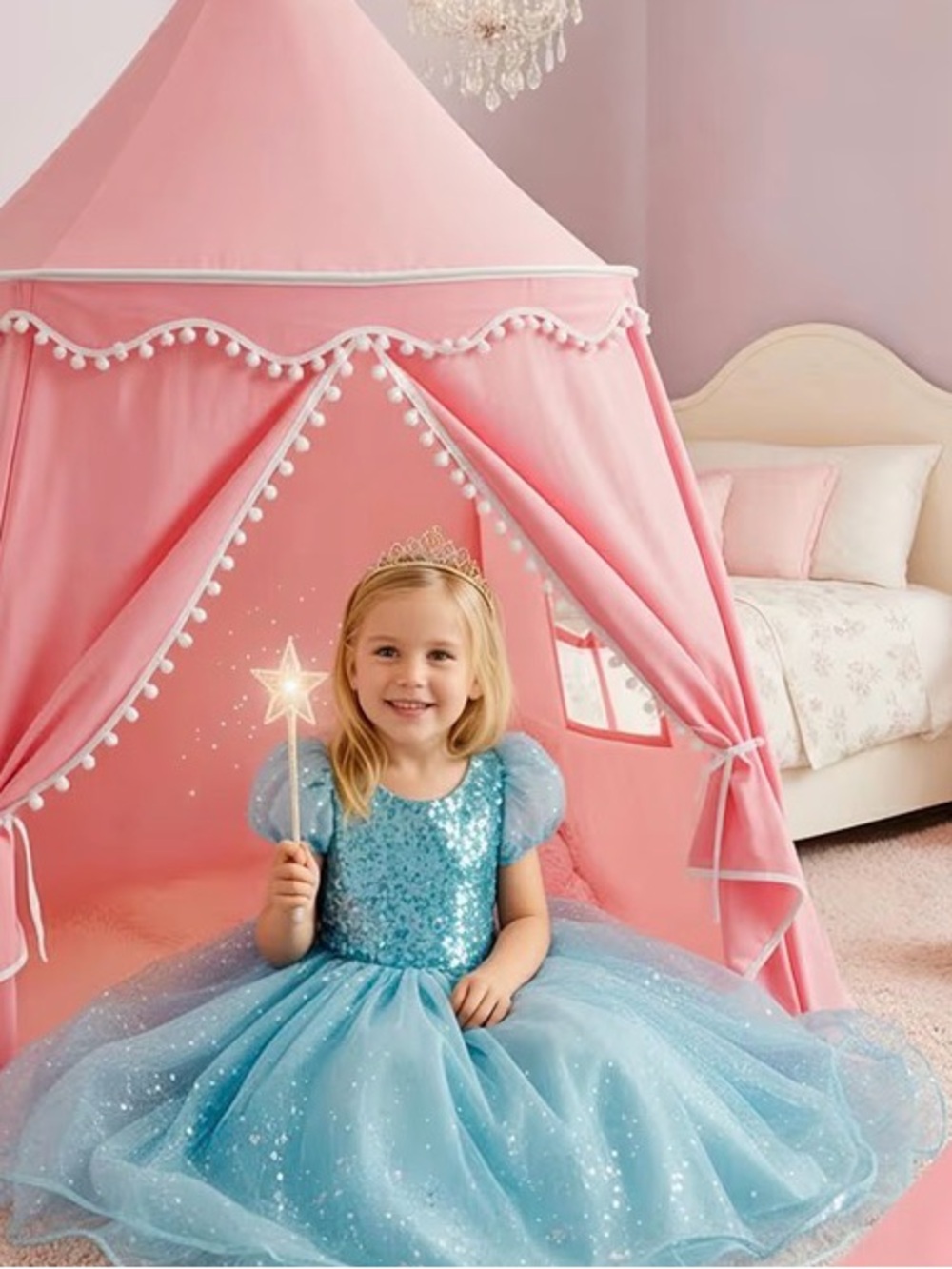 Kids Play Tent Castle - Pink Princess tent